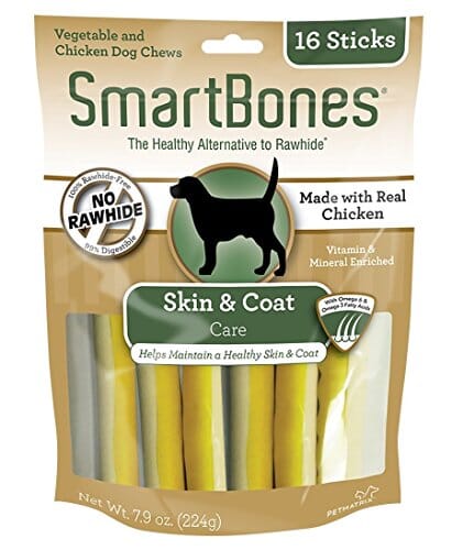 Smartbones Skin & Coat Care Sticks Dog Dental and Hard Chews - Chicken and Vegetable - 16 Pack  