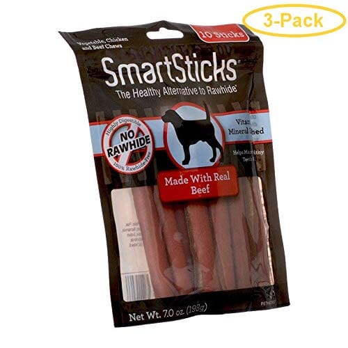 Smartbones Smartsticks Dog Dental and Hard Chews - Beef - 7 Oz - 10 Pack  