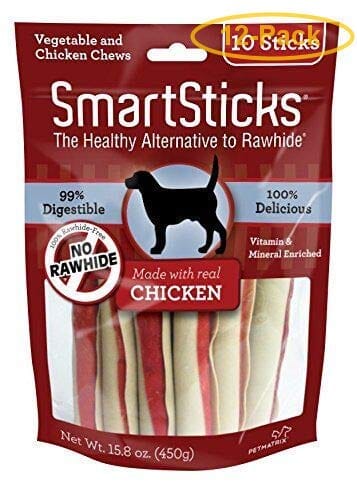 Smartbones Smartsticks Dog Dental and Hard Chews - Chicken - 10 Pack  