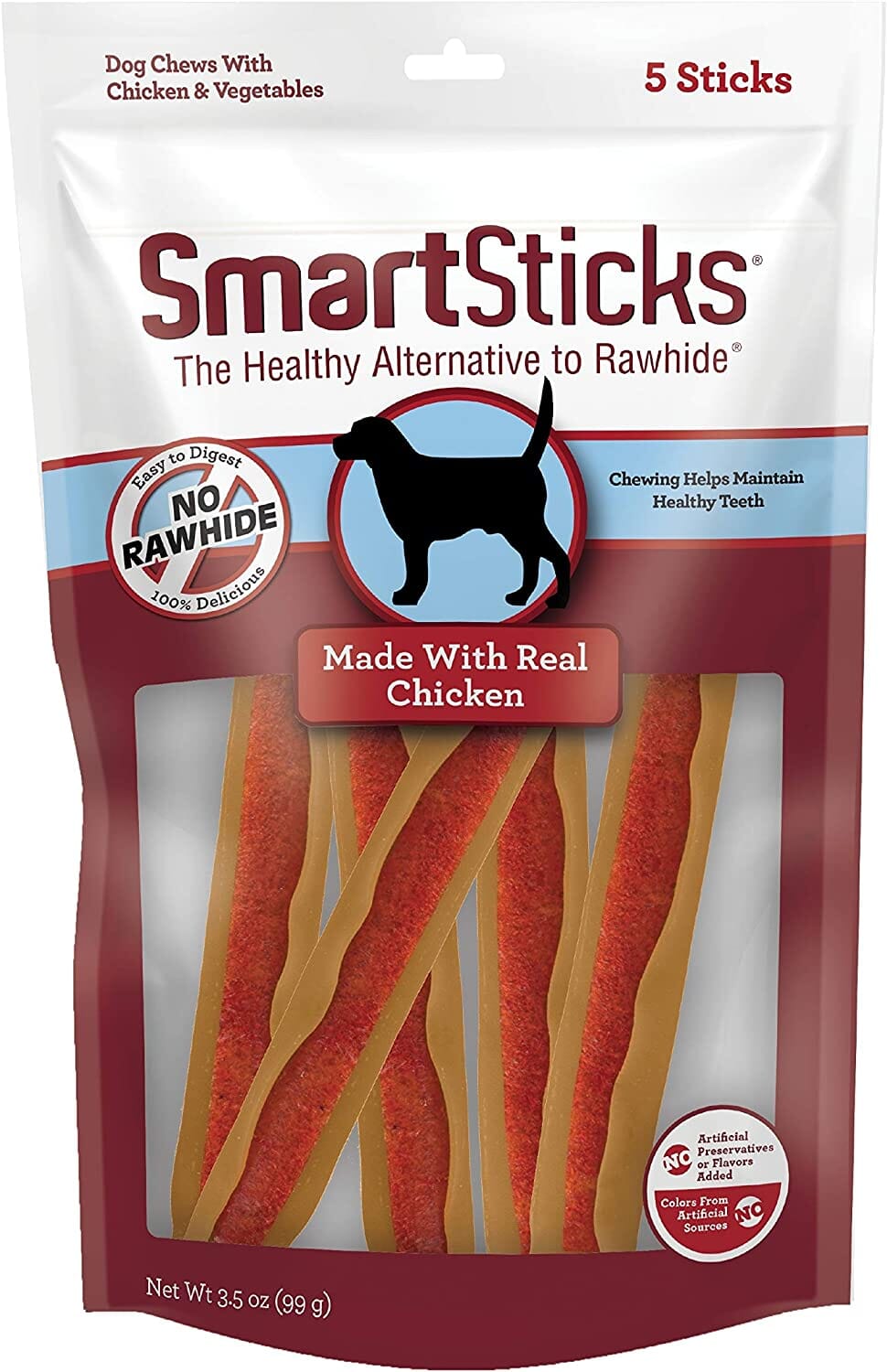 Smartbones Smartsticks Dog Dental and Hard Chews - Peanut Butter - 12 Pack  