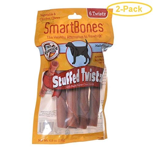 Smartbones Stuffed Twistz Dog Dental and Hard Chews - Pork - 6.9 Oz - 6 Pack  