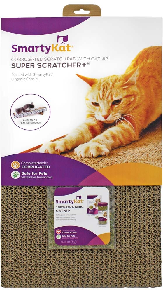 SmartyKat Super Scratcher+ Double Wide Corrugate with Catnip - Brown  