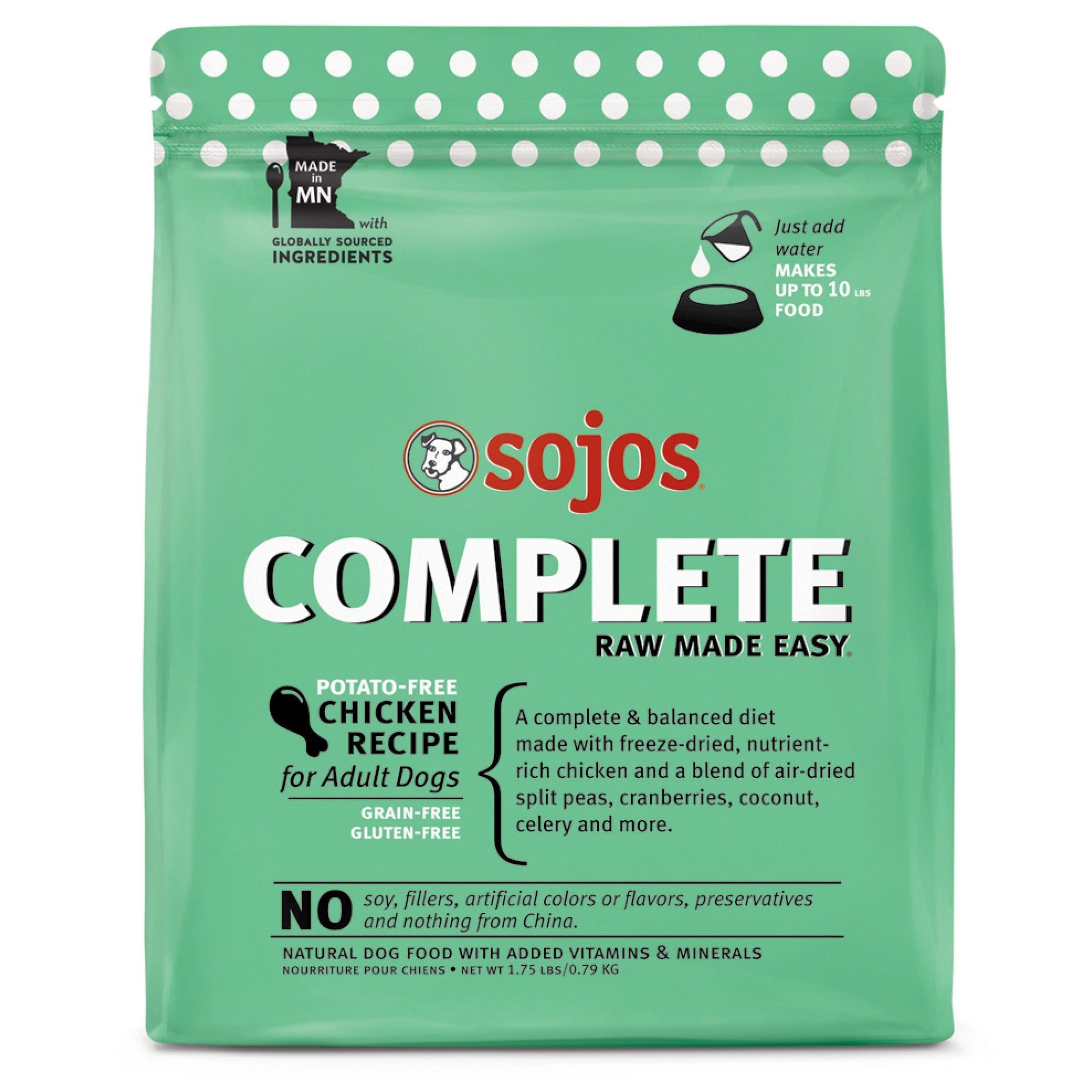 Sojos Freeze-Dried Dog Food Complete Adult Chicken - 1.75 lbs  