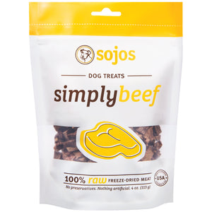 Sojos Freeze-Dried Dog Treats Simple Treat Beef - 4 Oz