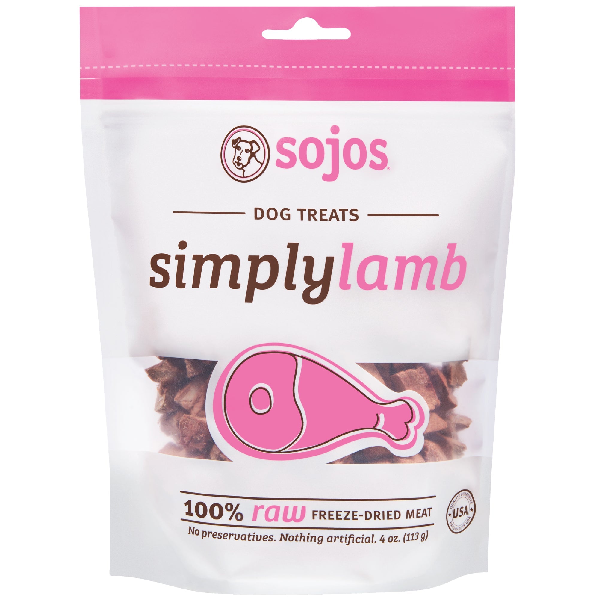 Sojos Freeze-Dried Dog Treats Simple Treat Lamb - 4 Oz  