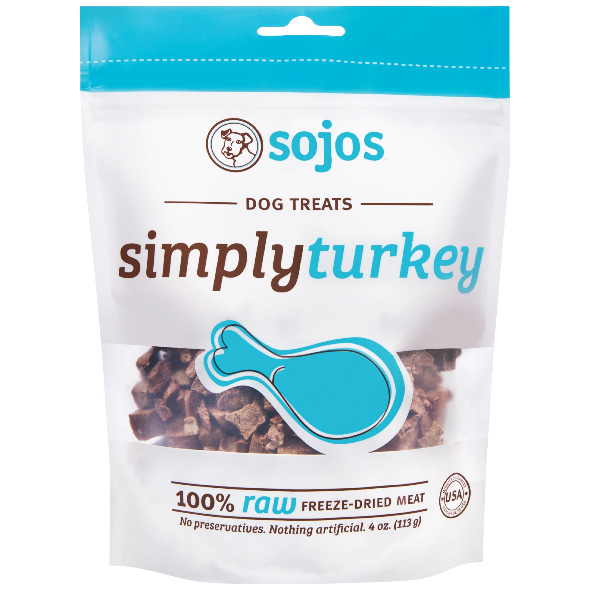 Sojos Freeze-Dried Dog Treats Simple Treat Turkey - 4 Oz  