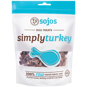 Sojos Freeze-Dried Dog Treats Simple Treat Turkey - 4 Oz