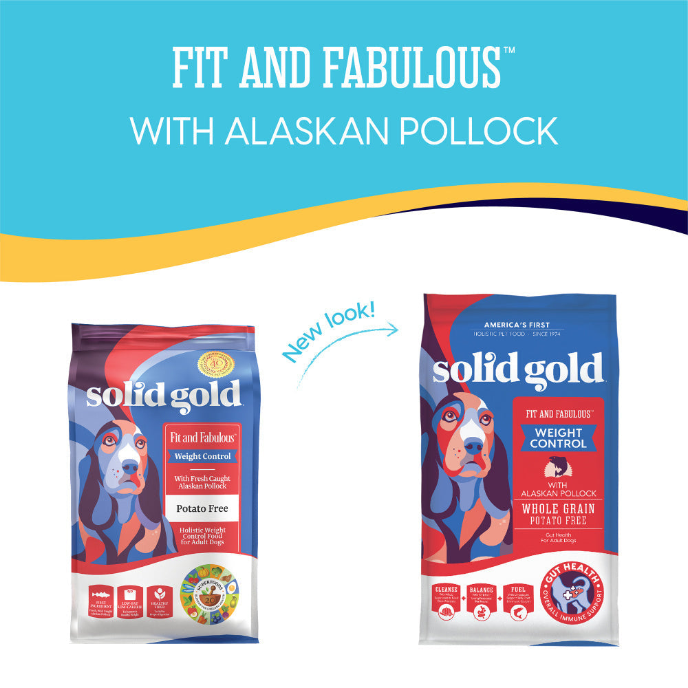 Solid Gold Fit & Fabulous Adult Low Fat & Low Calorie with Fresh Caught Alaskan Pollock Dry Dog Food  