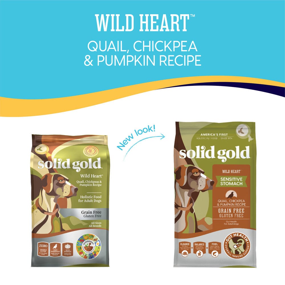 Solid Gold Wild Heart Adult Quail, Chickpeas and Pumpkin Recipe Dry Dog Food  