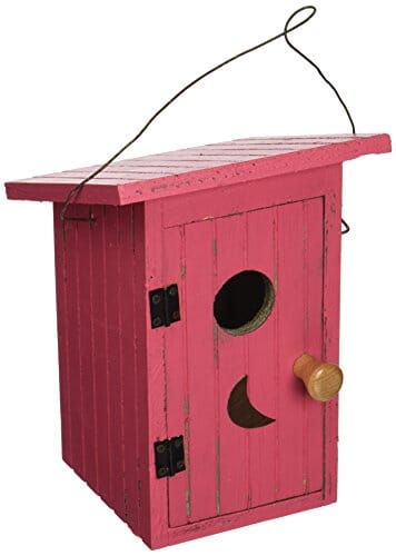 Songbird Essentials Birdie Loo Bird House - Red - 7 X 7 X 10.5 In