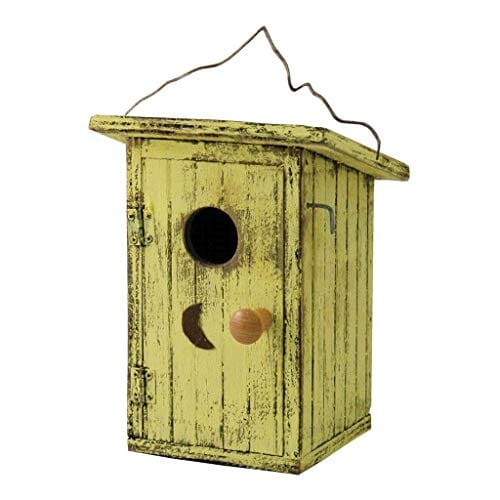 Songbird Essentials Birdie Loo Bird House - Yellow - 3.9 X 4.9 X 7.3 In  