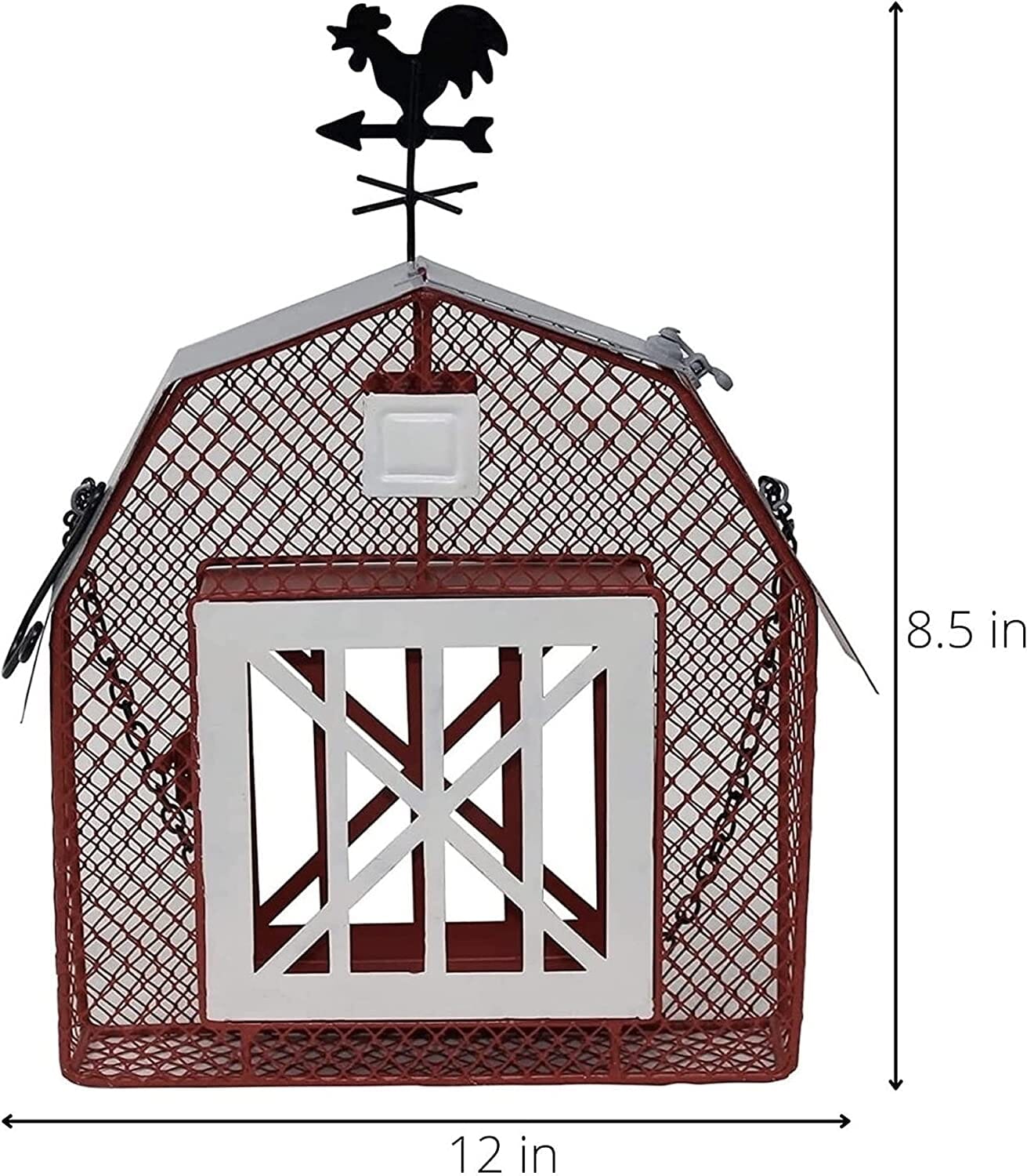 Songbird Essentials Mesh Barn Seed & Suet Feeder Suet and Seed Cake Wild Bird Feeder - Red - 2 X 9 X 16.5  