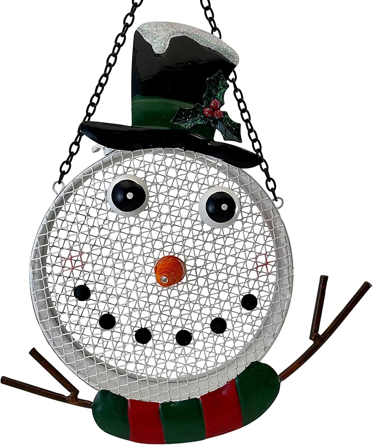 Songbird Essentials Mesh Snowman Wild Bird Feeder - White - 5 Cup Cap  