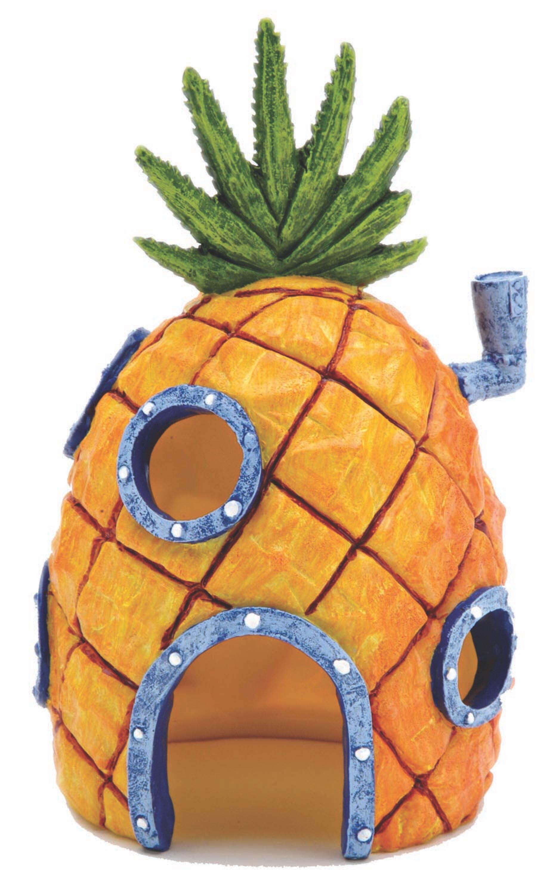 SpongeBob Pineapple Home Aquarium Ornament - Orange, Grey and Green - 6 in  