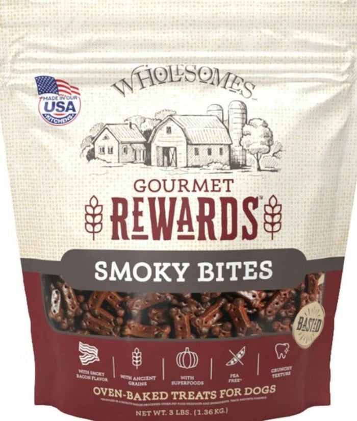 Sportmix Wholesomes Small Dog Biscuits Smokey Bites - 3 lbs