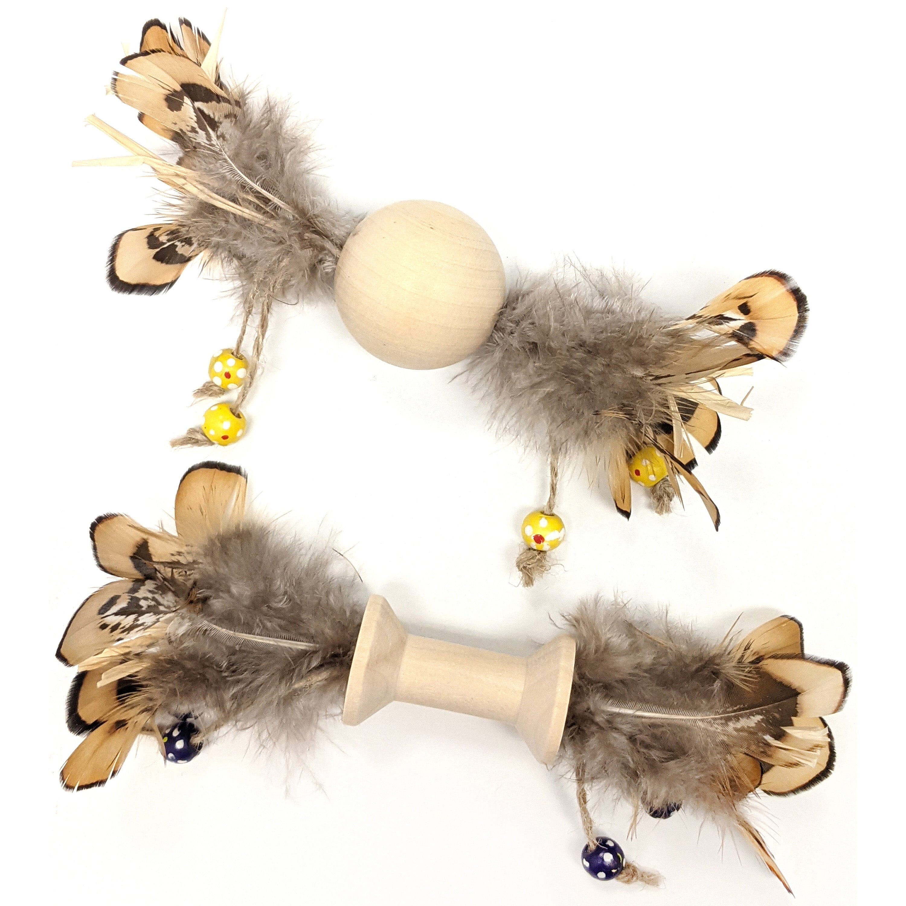 Spot Love The Earth Wood & Feather Cat Toy Assorted - One Size  