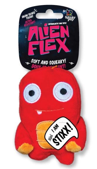 Spunky Pup Alien Flex Stixx Plush Dog Toy  