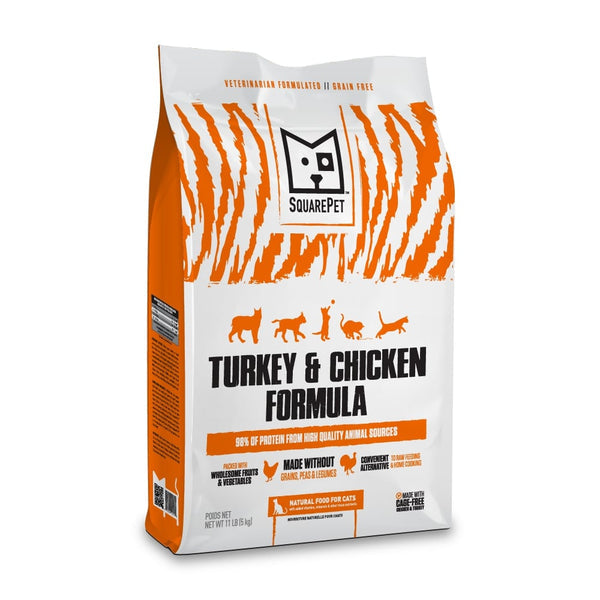 Squarepet Feline Turkey & Chicken Dry Cat Food - 11 lb Bag  