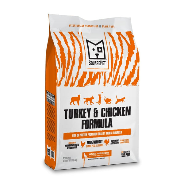 Squarepet Feline Turkey & Chicken Dry Cat Food - 11 lb Bag