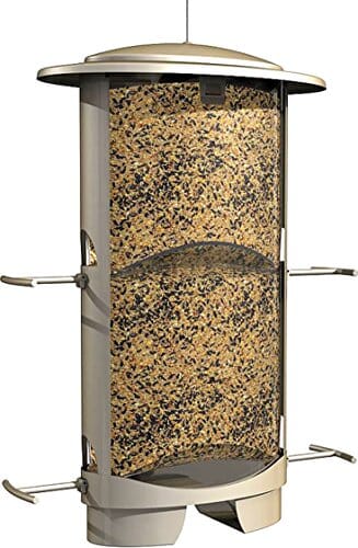 Squirrel-X X1 Squirrel Resistant Tubed Wild Bird Feeder - Satin Nickel - 4.2 Lbs Cap  