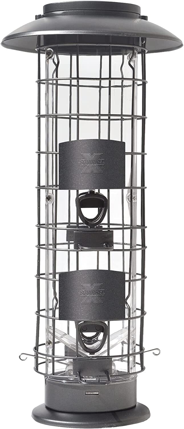 Squirrel-X4 Squirrel Resistant Tubed Wild Bird Feeder - Silver - 1.5 Lbs Cap  