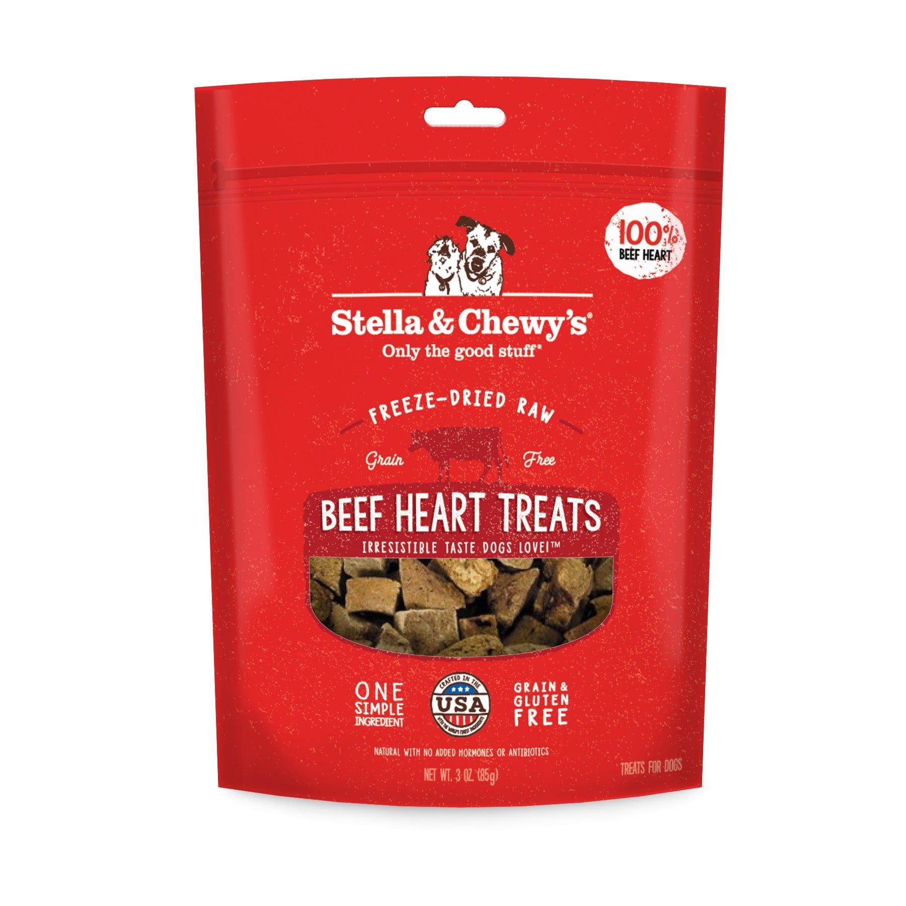 Stella & Chewy's Beef Hearts Freeze Dried Dog Treats - 3 Oz  