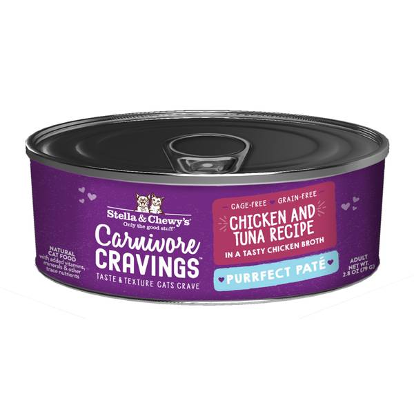 Stella & Chewy's Carnivore Cravings Pate Chicken and Tuna Canned Cat Food - 2.8 Oz - Case of 24  