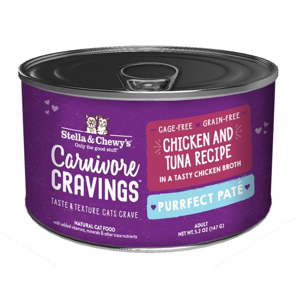 Stella & Chewy's Carnivore Cravings Pate Chicken and Tuna Canned Cat Food - 5.2 Oz - Case of 24  