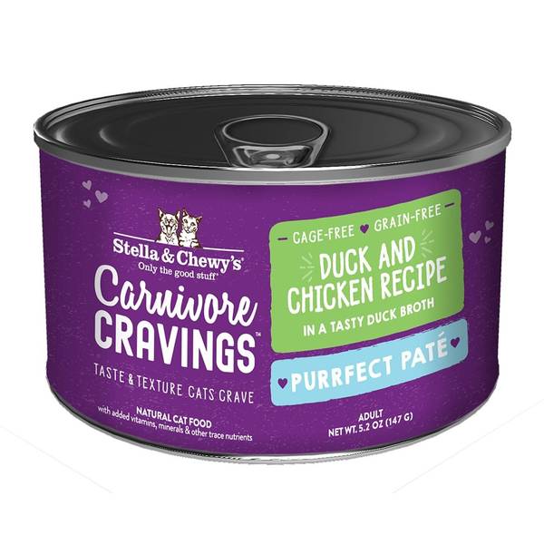 Stella & Chewy's Carnivore Cravings Pate Duck and Chicken Canned Cat Food - 5.2 Oz - Case of 24  