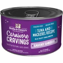 Stella & Chewy's Carnivore Cravings Shredded Tuna Mackerel Canned Cat Food - 5.2 Oz - C...