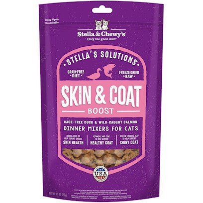 Stella & Chewy's Cat Solutions Skin and Coat Duck Freeze-Dried Cat Food - 7.5 Oz