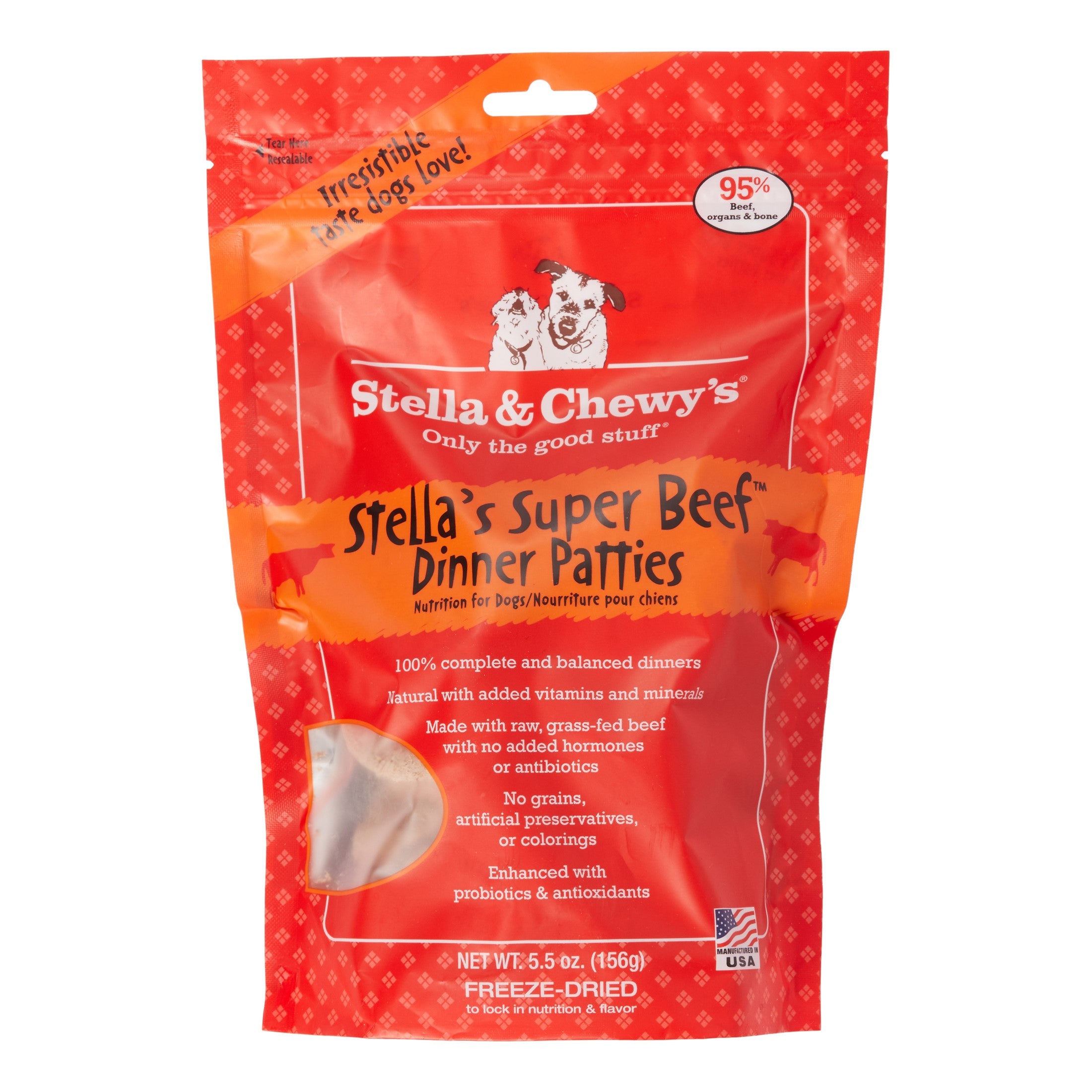 Stella & Chewy's Dinner Patties Beef Freeze-Dried Dog Food - 5.5 Oz  