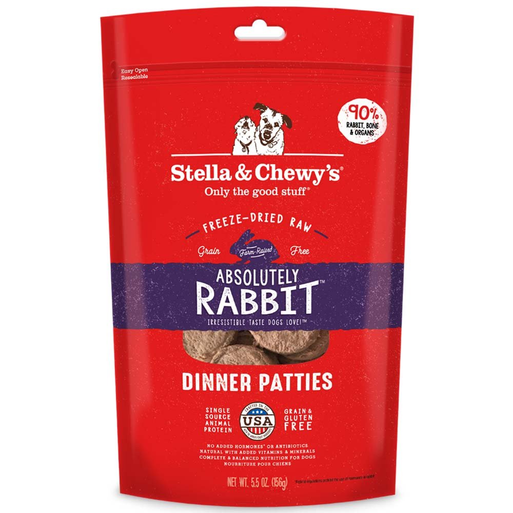 Stella & Chewy's Dinner Patties Rabbit Freeze-Dried Dog Food - 5.5 Oz  