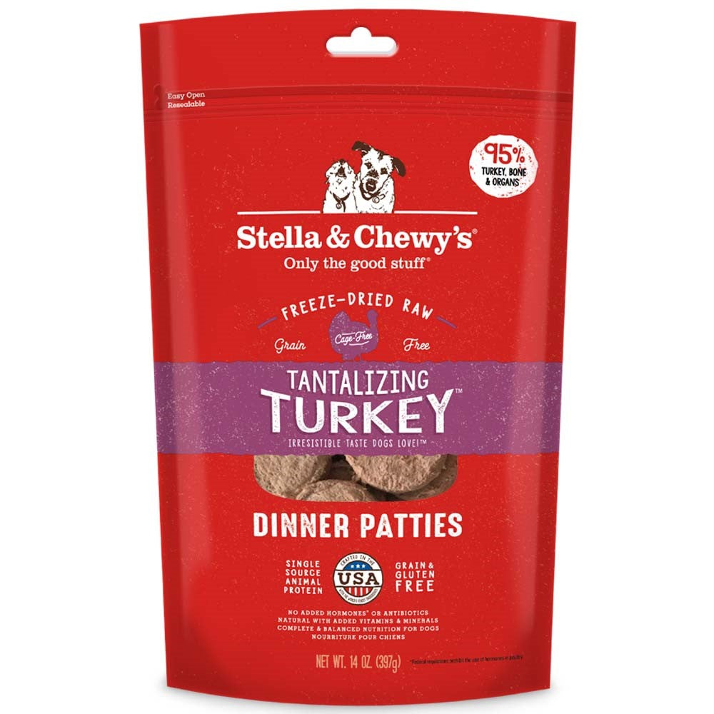 Stella & Chewy's Dinner Patties Turkey Freeze-Dried Dog Food - 14 Oz  