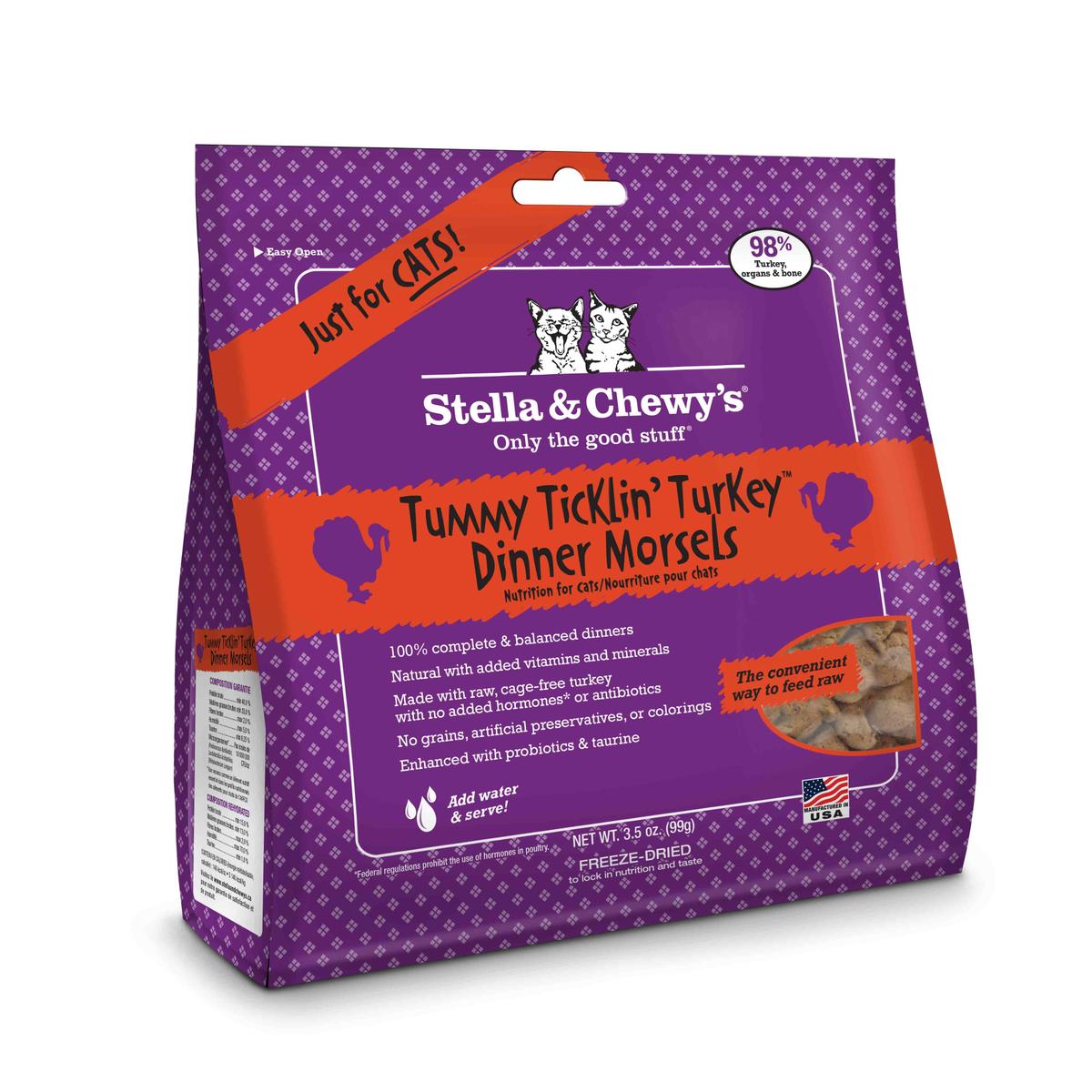 Stella & Chewy's Dinner Tummy Ticklin' Turkey Freeze-Dried Cat Food - 3.5 Oz  