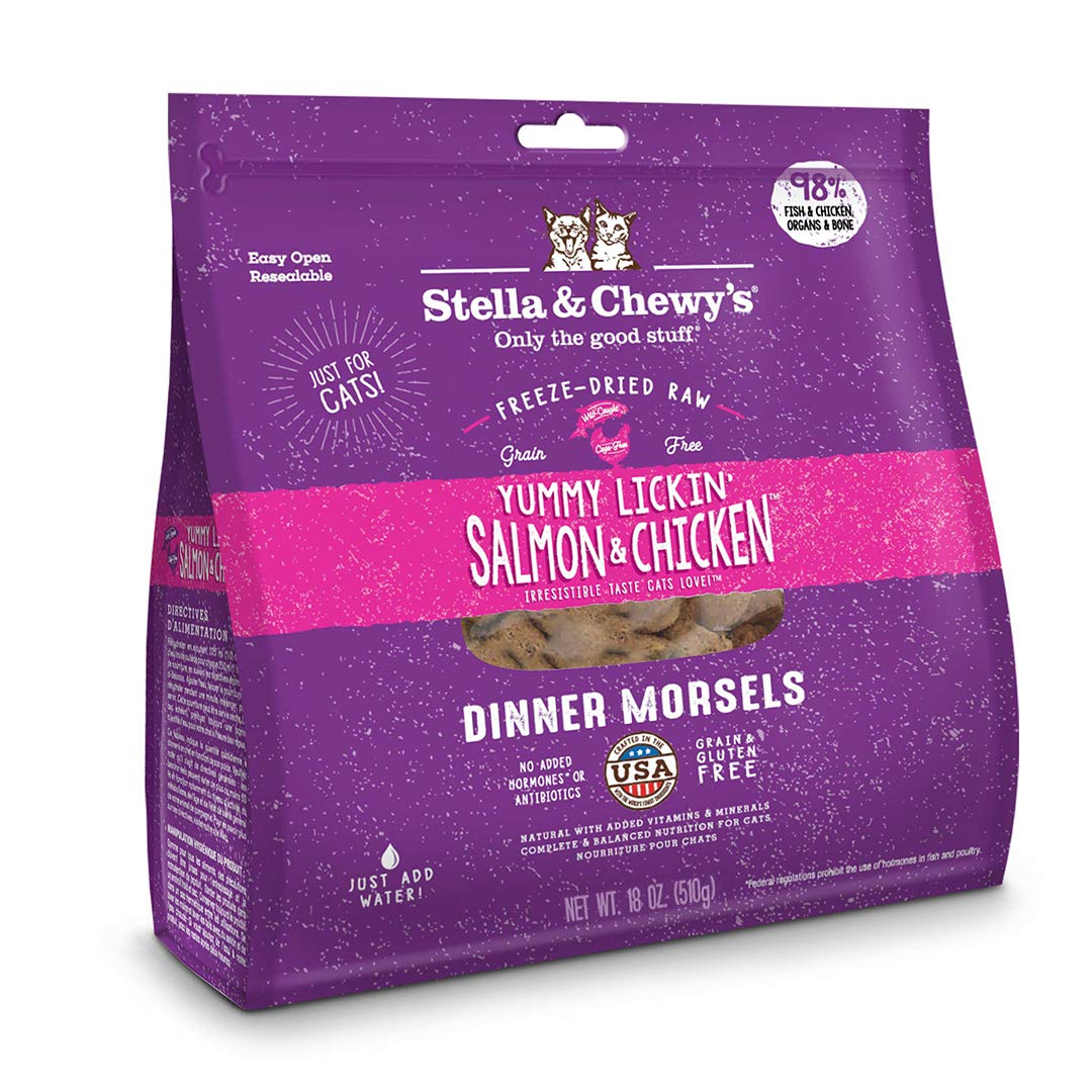 Stella & Chewy's Dinner Yummy Lickin' Salmon Chicken Freeze-Dried Cat Food - 18 Oz  