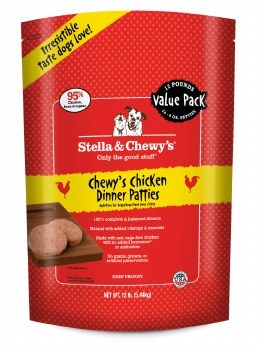 Stella & Chewy's Frozen Dog Food Dinner Patties Chicken - 12 lbs  