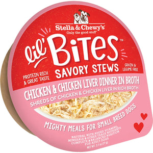 Stella & Chewy's Lil' Bites Stew Chicken Liver Wet Dog Food - 2.7 Oz - Case of 12