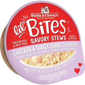 Stella & Chewy's Lil' Bites Stew Chicken Turkey Wet Dog Food - 2.7 Oz - Case of 12