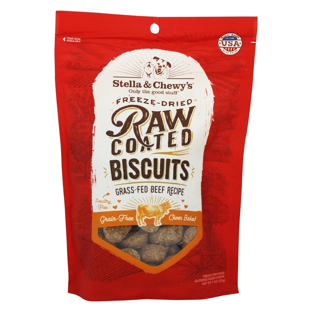 Stella & Chewy's Raw Coated Biscuits Beef Dog Biscuits - 9 Oz  