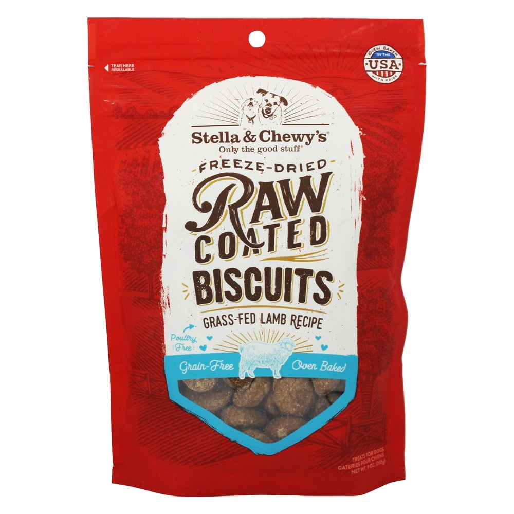 Stella & Chewy's Raw Coated Biscuits Lamb Dog Biscuits - 9 Oz  