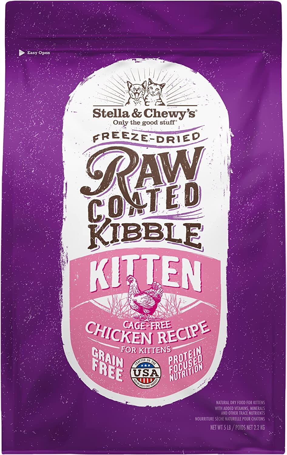 Stella & Chewy's Raw Coated Kitten Chicken Dry Cat Food - 5 Lbs  