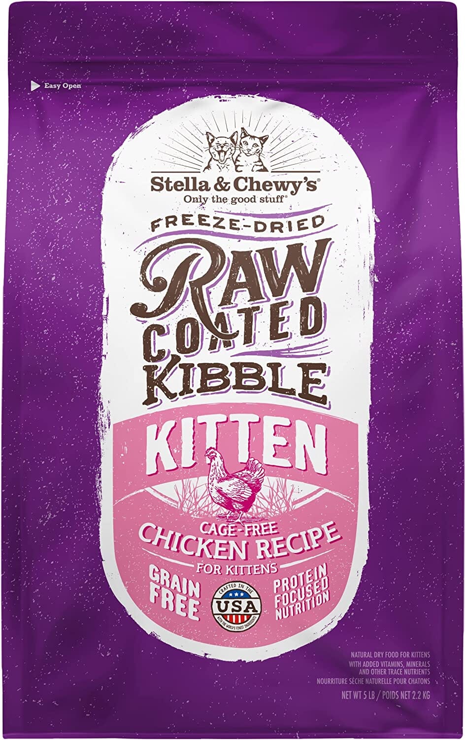 Stella Chewy s Raw Coated Kitten Chicken Dry Cat Food 5 Lbs