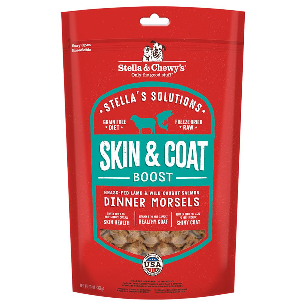 Stella & Chewy's Solutions Skin abd Coat Support Lamb and Salmon Freeze-Dried Dog Food - 13 Oz  