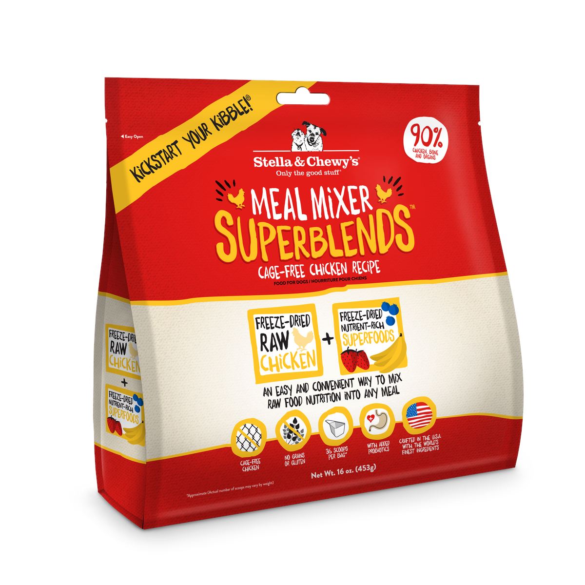 Stella & Chewy's Superblend Mixers Chicken Freeze-Dried Dog Food - 16 Oz  