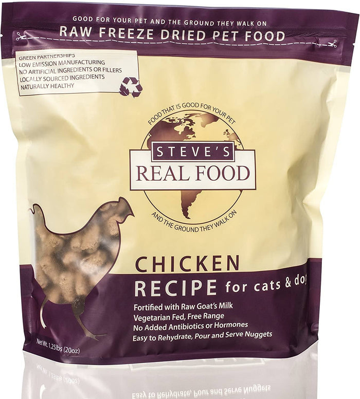 Steve's Chicken Freeze Dried Nuggets for Dogs & Cats Freeze-Dried Treats - 1.25 lb Bag