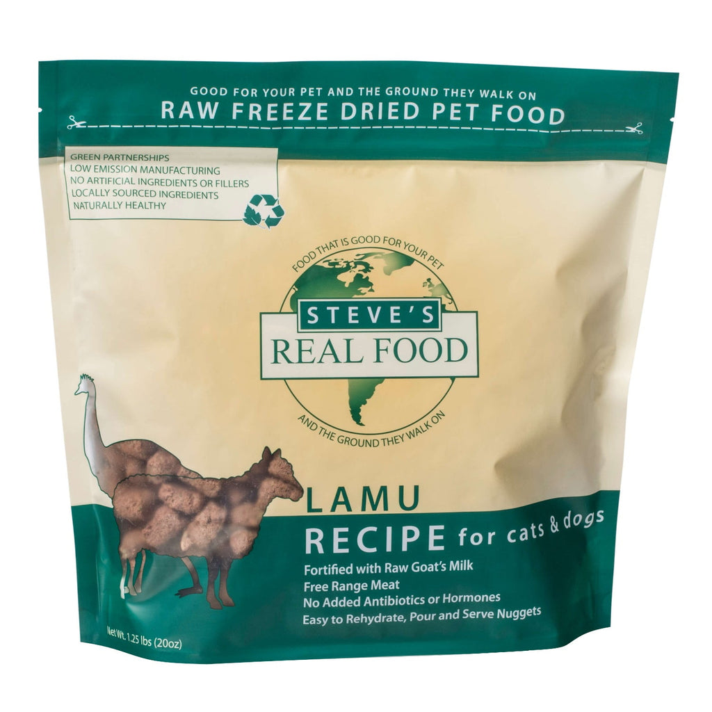 Steve's Lamu Freeze Dried Nuggets for Dogs & Cats Freeze-Dried Treats - 1.25 lb Bag  