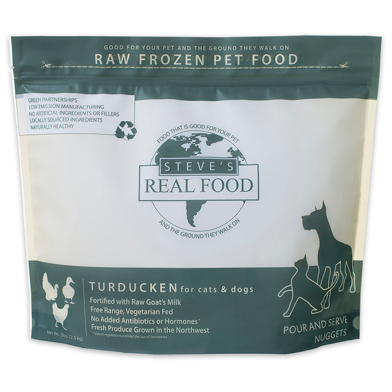 Steve's Real Food Dog and Cat Frozen Turducken Nuggets - 5 lbs  