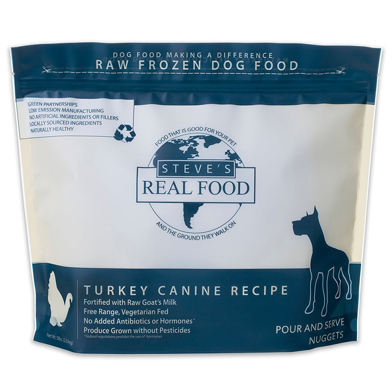 Steve's Real Food Dog and Cat Frozen Turkey Nuggets - 5 lbs  