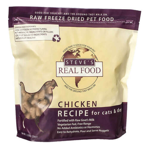 Steve's Real Food Dog and Cat Nuggets Chicken - 1.25 lbs  